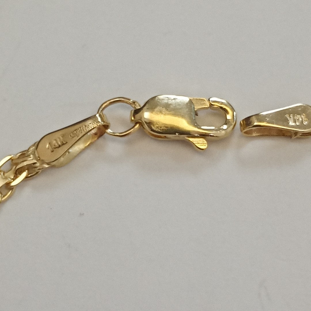 PULSERA ESPECIAL C FLORES 14K 18 CM 3 GR (NUEVO)