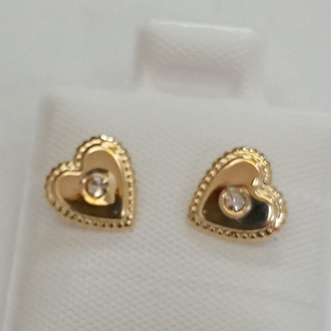 BROQUELES BROQUEL FIG CORAZON C CIRCONIA 14K 0.2614 GR (NUEVO)