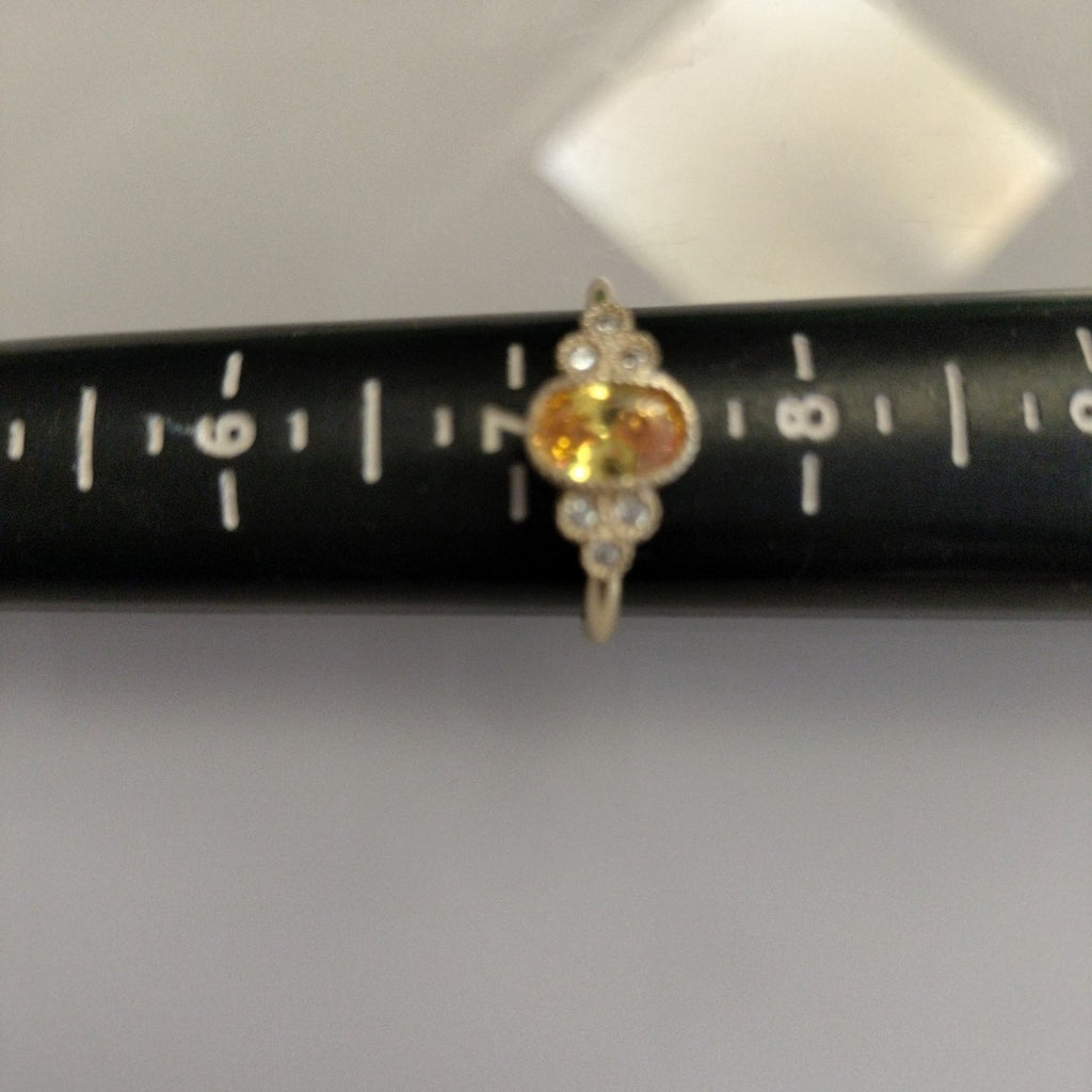 ANILLOS CIRCONIAS Y PIEDRA DE COLOR 14K TALLA 7 1.9 GR (NUEVO)
