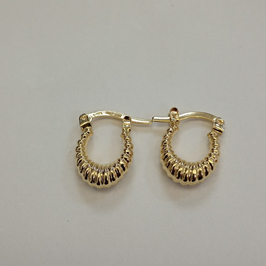 ARETES ARRACADA ESTRIADAS 14K 1 GR (NUEVO)