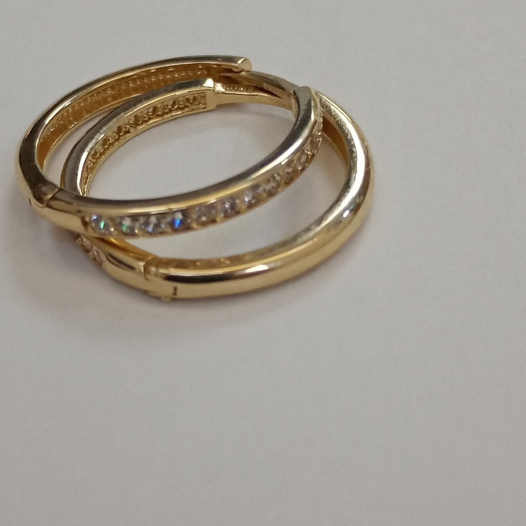 ARETES ARRACADAS C CIRCONIAS 14K 2 GR (NUEVO)