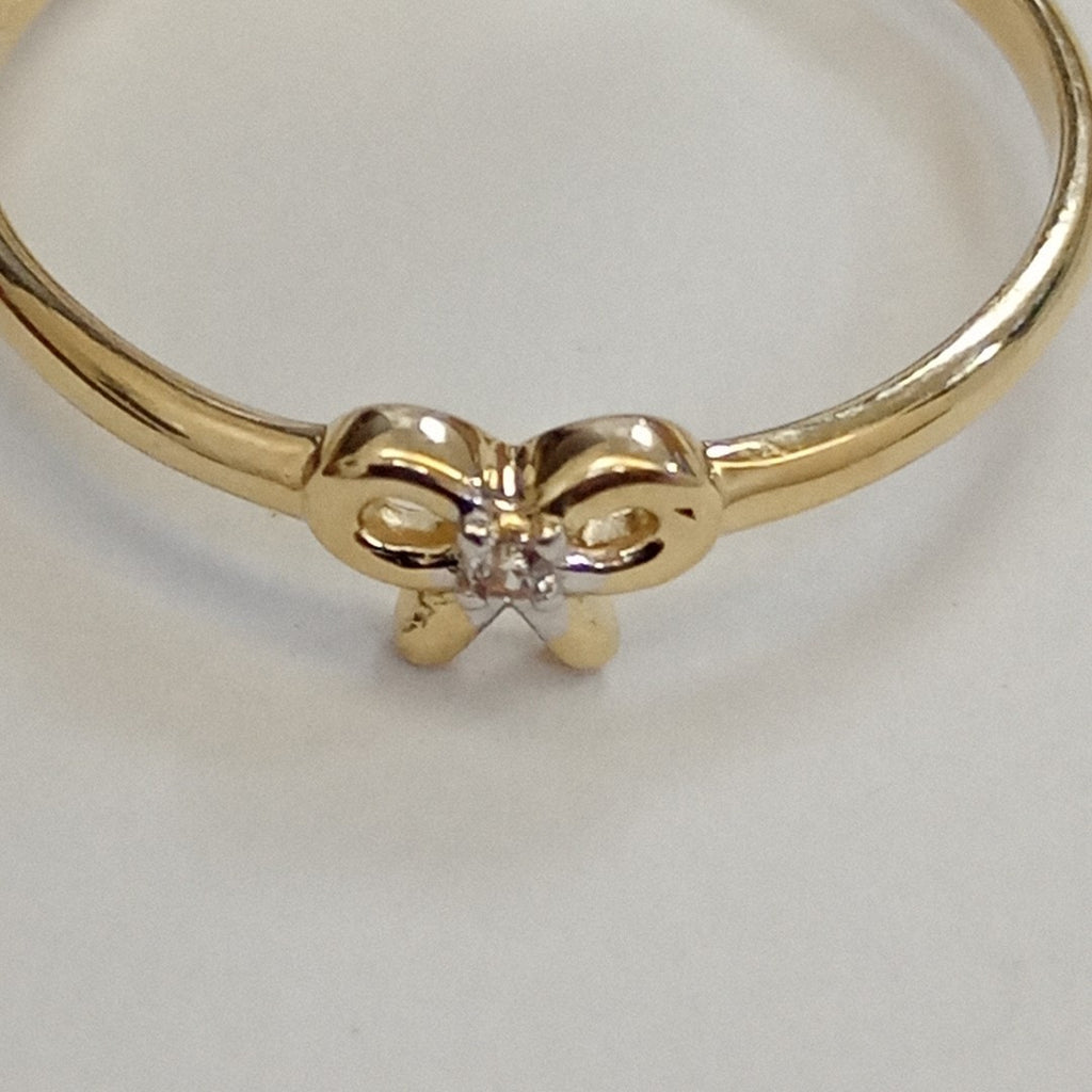 ANILLO ANILLITO FIG MOÑO C CIRCONIAS 14K 7 TALLA 1 GR (NUEVO)