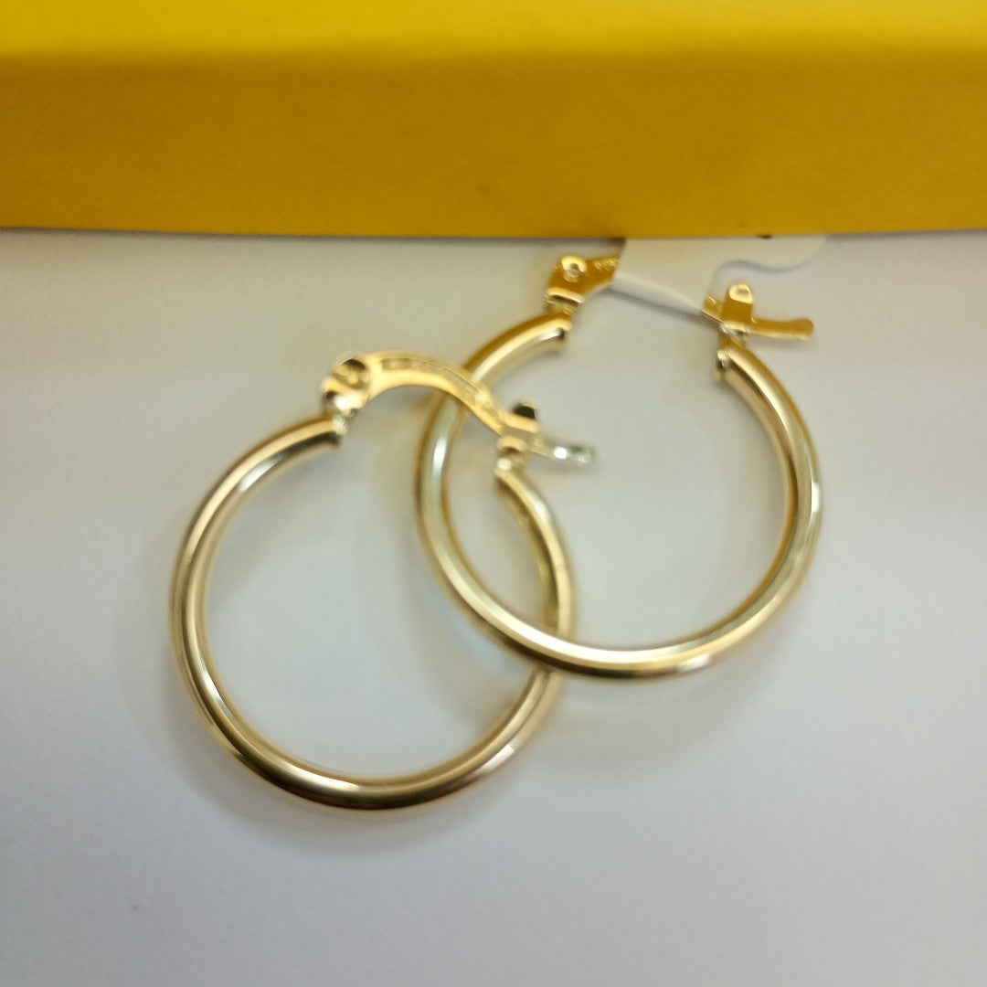 ARETES TEJIDO ARRACADAS LISAS 14K 1.2 GR (NUEVO)