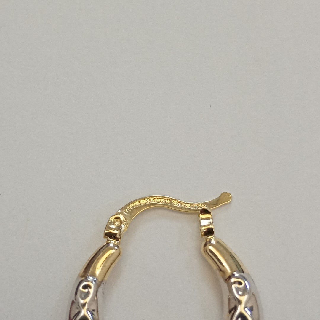 ARETES ARRACADAS COMBINADAS CON INFINITO 14K 2.3 GR (NUEVO)