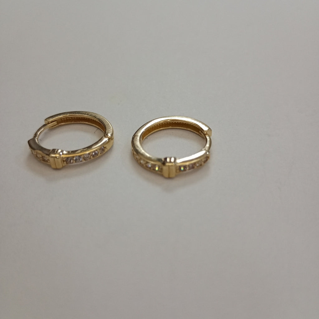 ARETES HUGGIES C CIRCONIA 14K 1.8 GR (NUEVO)