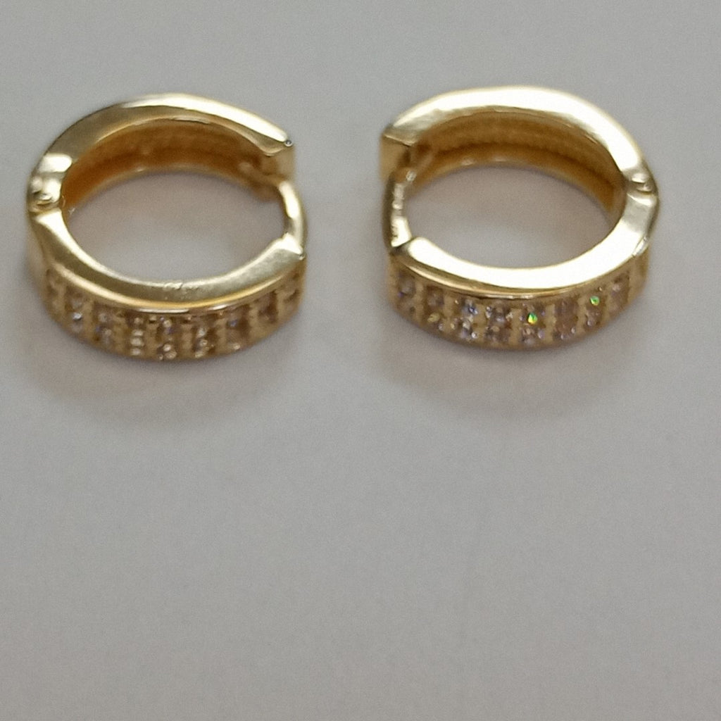 ARETES HUGGIES C CIRCONIA 14K 2.2 GR (NUEVO)