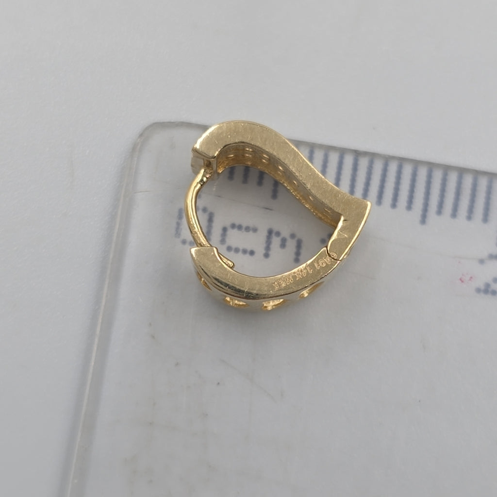 ARETES ARRACADAS CORAZON C CIRCONIAS 14K 2.1 GR (NUEVO)