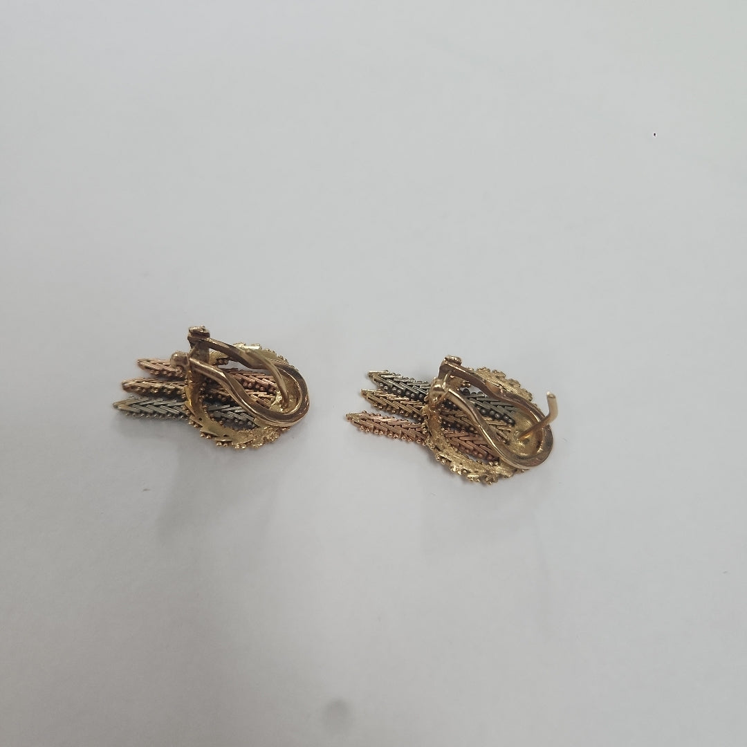 ARETES PAR ORO COMBINADO 14 K 9 GRMS (SEMINUEVO)
