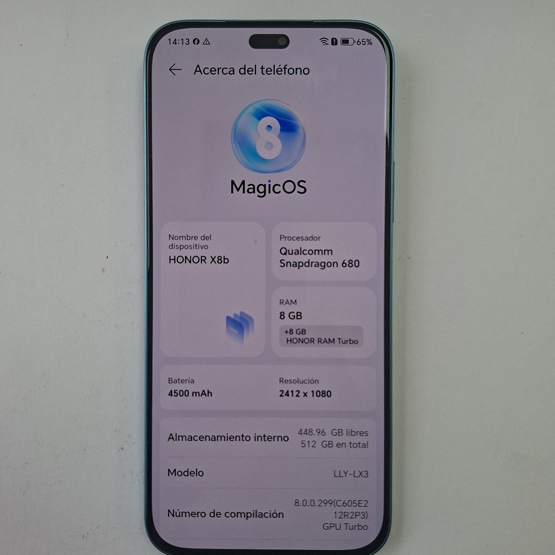 CELULAR HONOR X8B LLY-LX3 (2023) 512 GB 8 GB RAM (SEMINUEVO)
