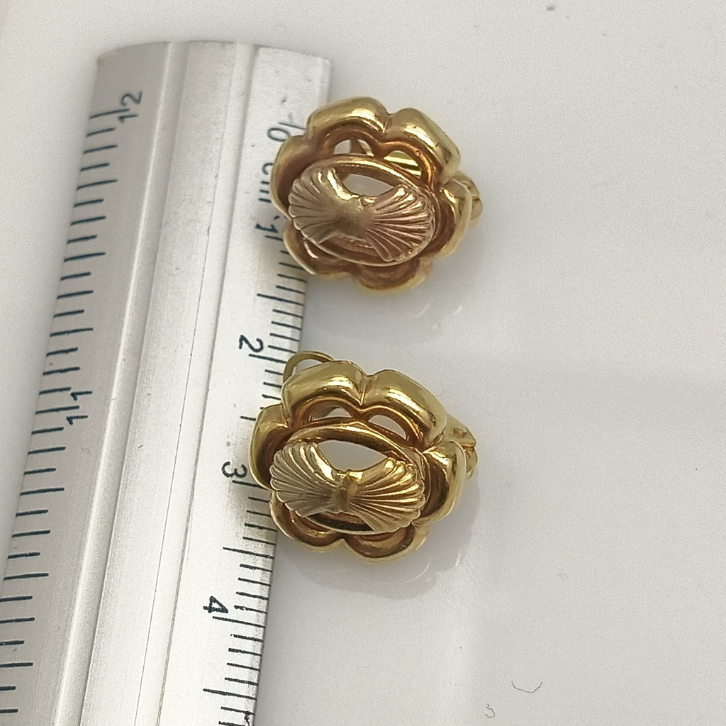 ARETES PAR ORO,ORO COMBINADO 14 K 4,90 GRMS (SEMINUEVO)
