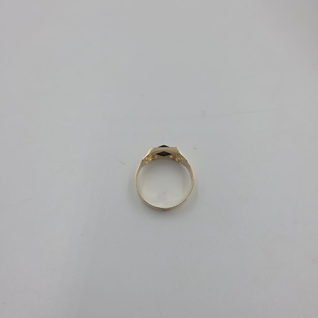 ANILLOS CON ONIX Y CIRCONIAS 14K TALLA 12 4.5 GR (NUEVO)