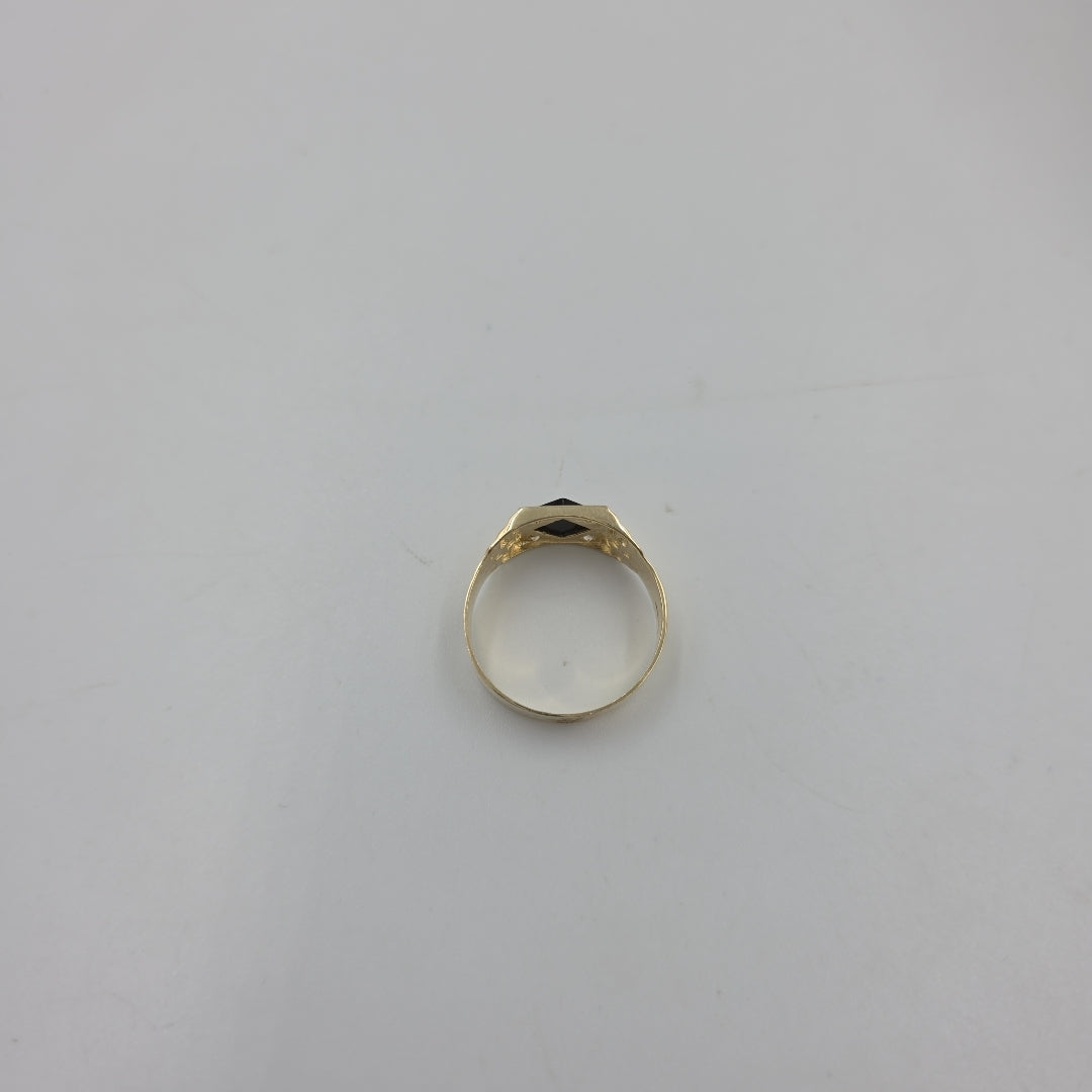 ANILLOS CON ONIX Y CIRCONIAS 14K TALLA 12 4.5 GR (NUEVO)