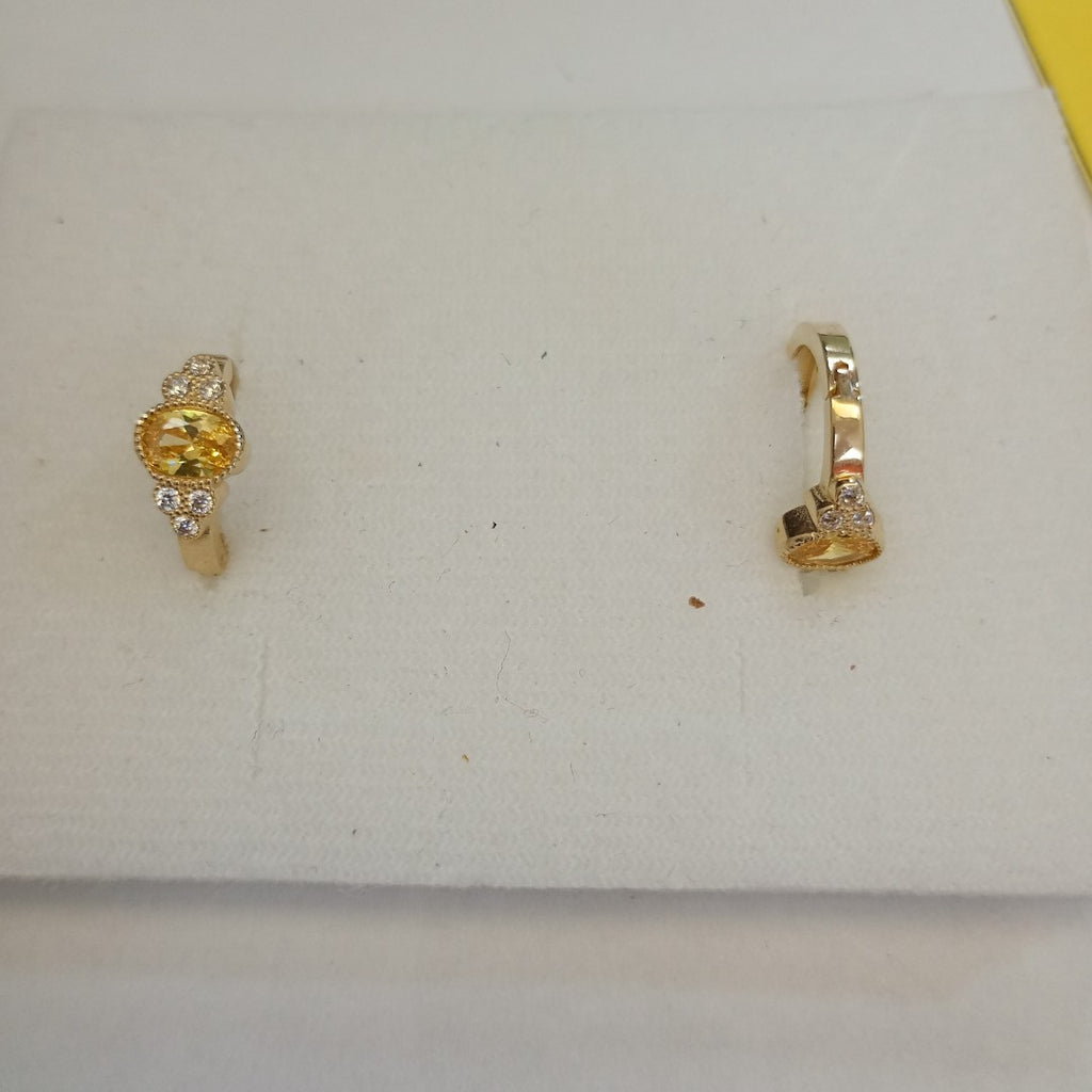 ARETES ARRACADAS CON CIRCONIAS Y PDRAS COL 14K 3.1 GR (NUEVO)