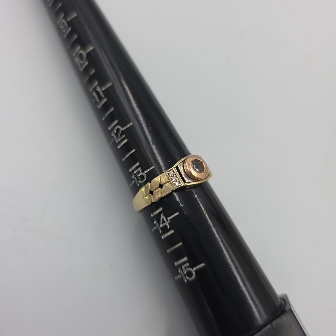 ANILLO ORO, ORO COMBINADO 10 K 4 GRMS (SEMINUEVO)