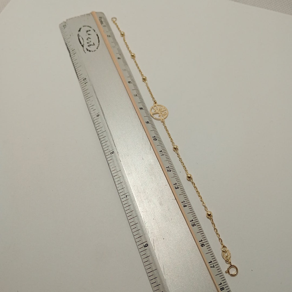 PULSERA TEJIDO ESPECIAL ARBOL 14K 18 CM 1.8 GR (NUEVO)