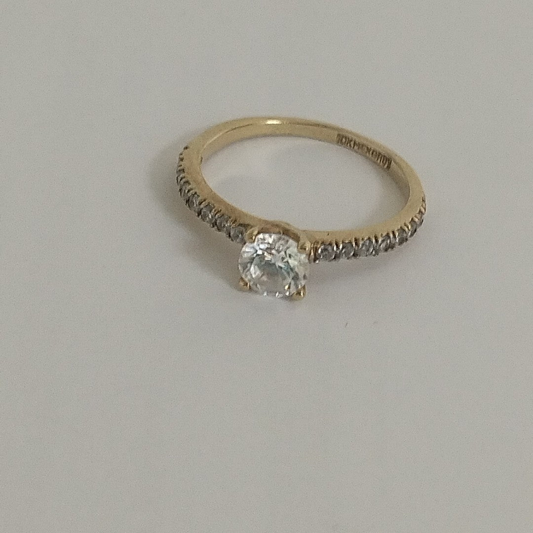 ANILLITO,SOLITARIO ORO 10 K 1,90 GRMS (SEMINUEVO)