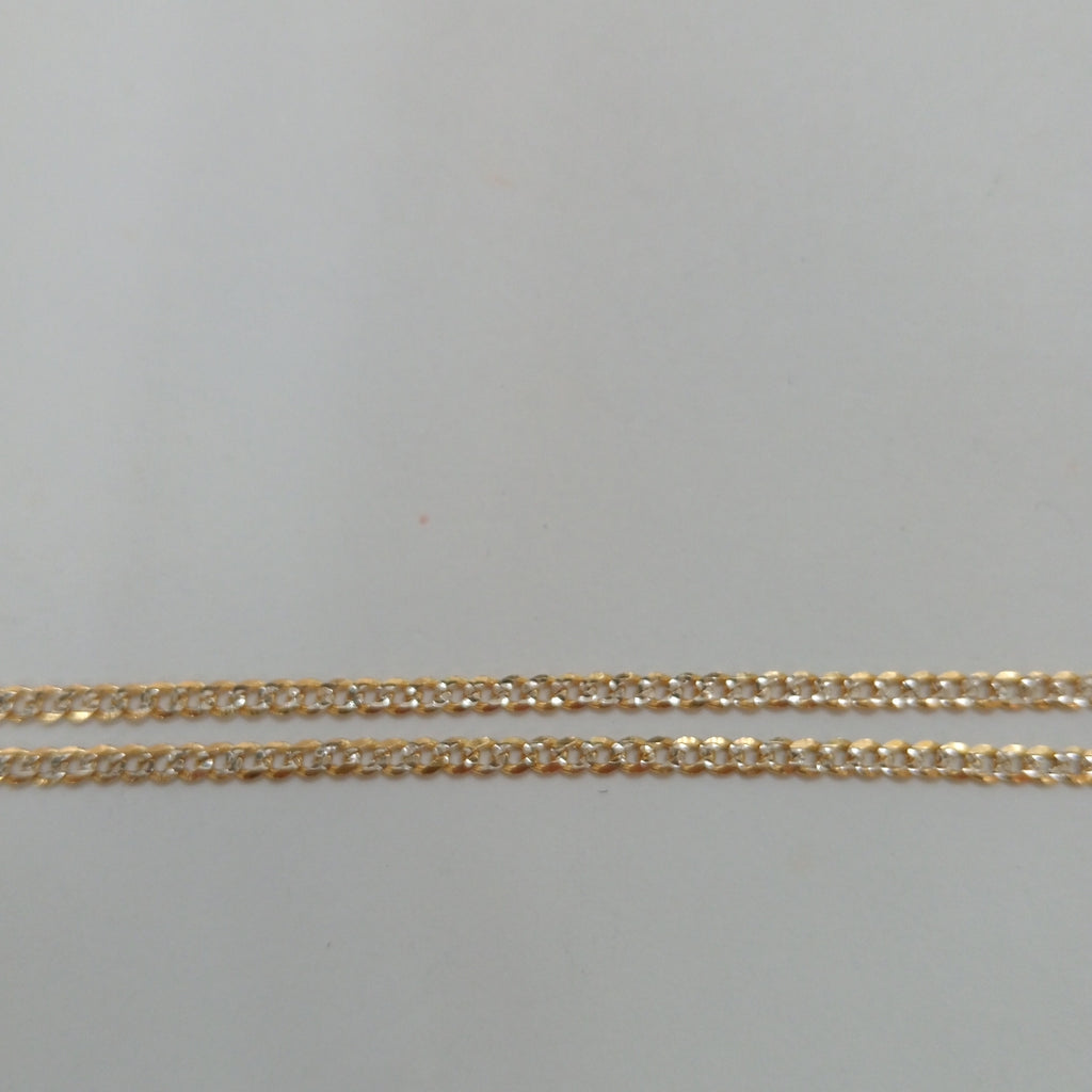CADENAS BARBADA DIAMANTADA ORO 14K 55 CM 5.8 GR (NUEVO)