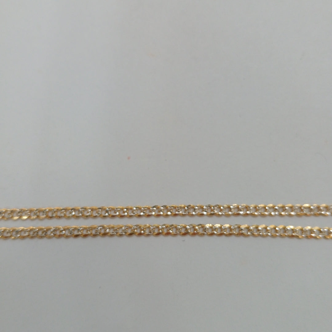 CADENAS BARBADA DIAMANTADA ORO 14K 55 CM 5.8 GR (NUEVO)