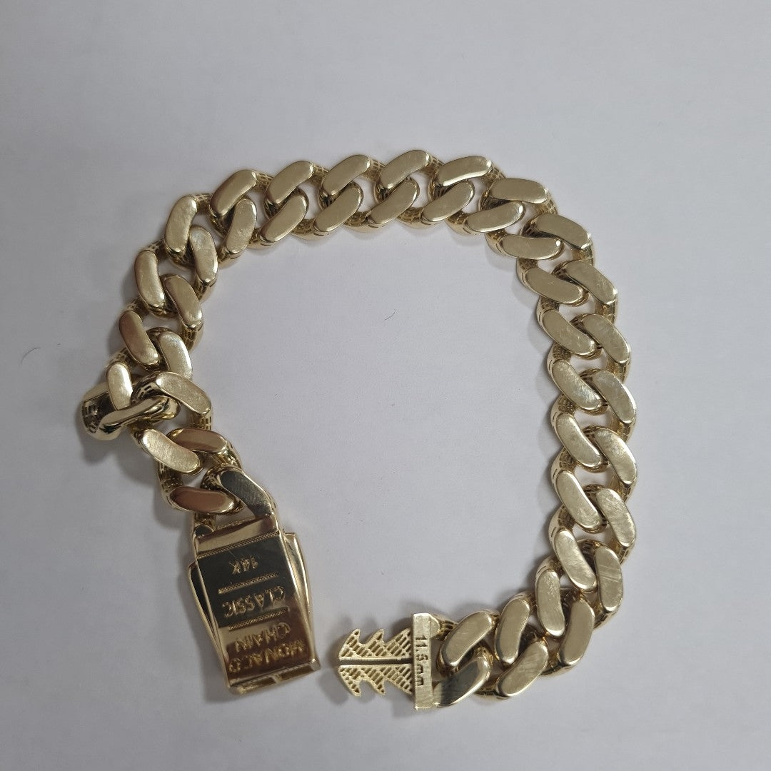 PULSERA CABALLERO MONACO ORO 14K 17.7 (NUEVO)