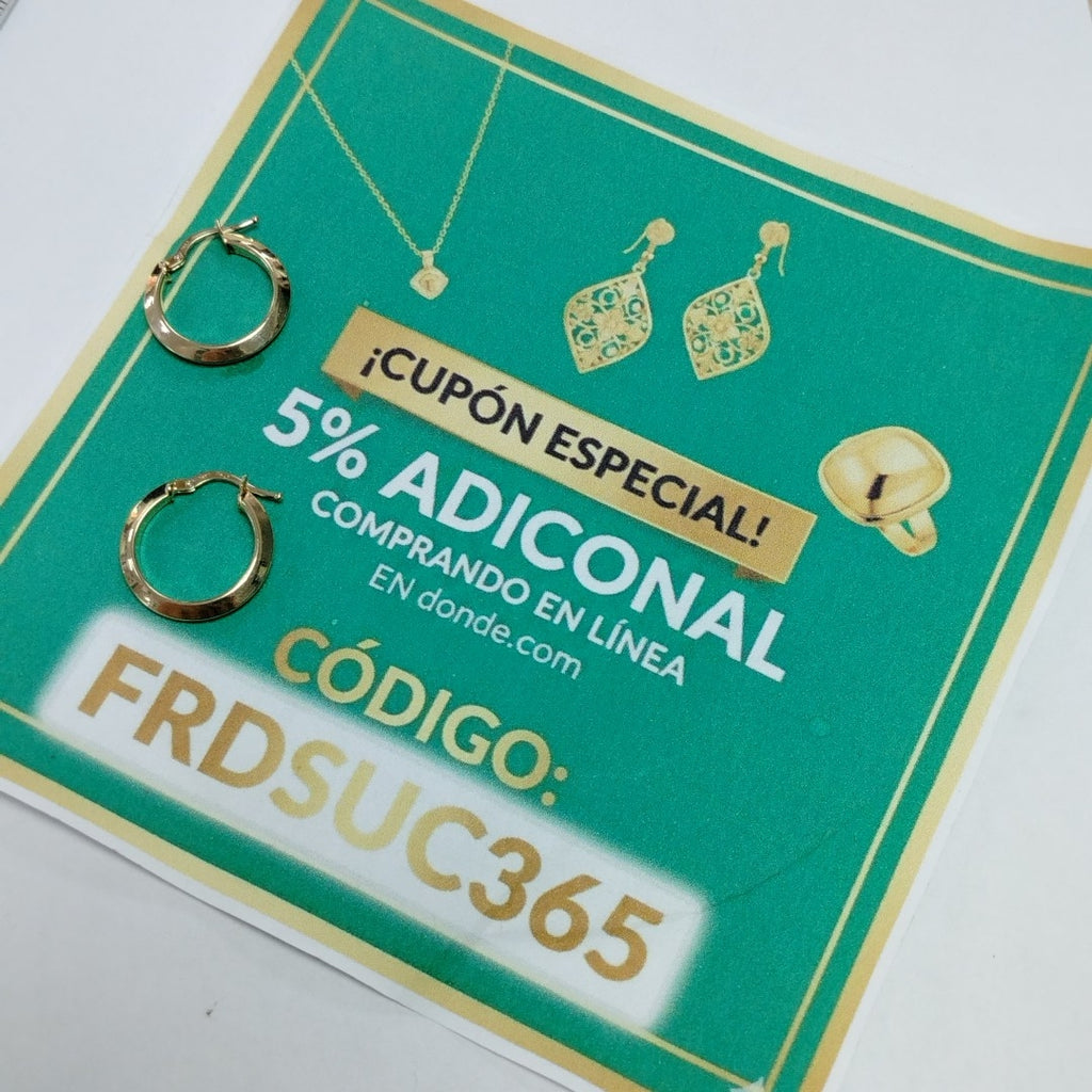 ARRACADAS PAR ORO 14 K 1.7 GRMS (SEMINUEVO)