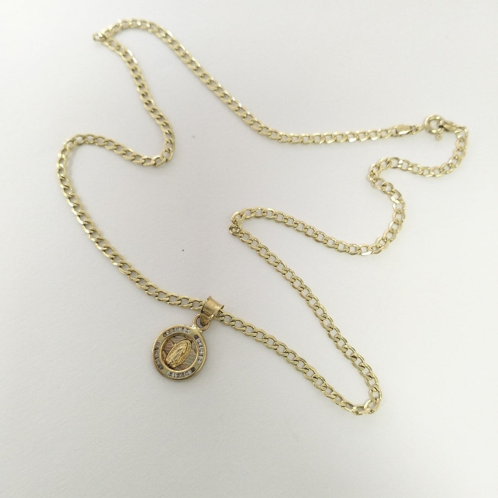 CADENA, MEDALLA RELIGIOSA ORO 10 K 2.2 GRMS (SEMINUEVO)