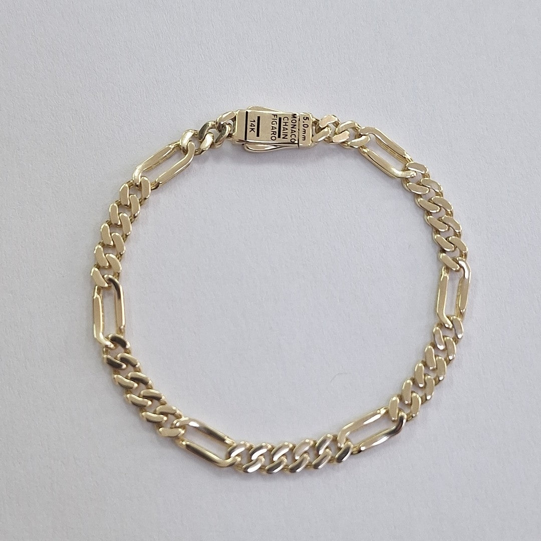 PULSERA MONACO ORO 14K 4.8 (NUEVO)