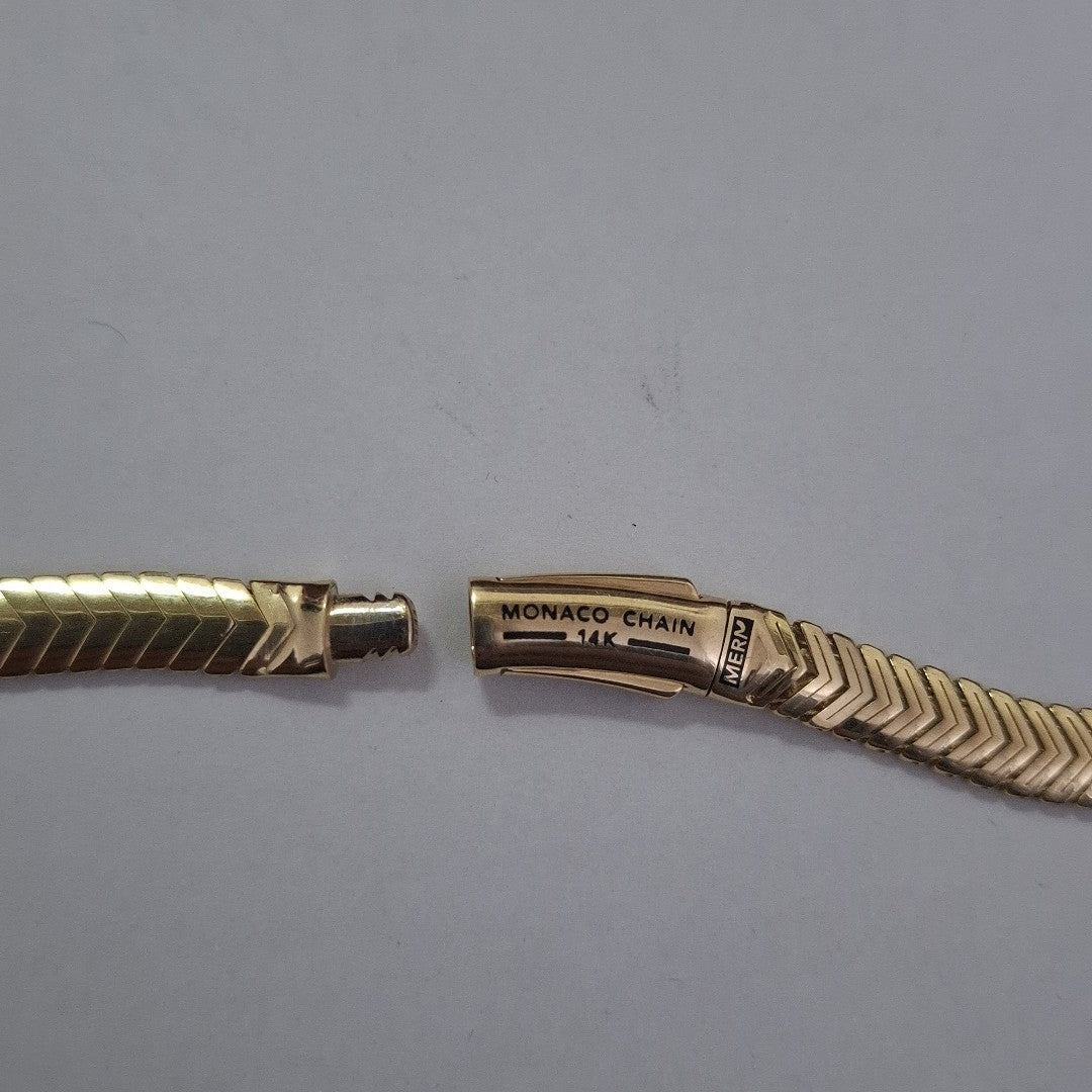 CADENA MONACO ORO 14K 15.5 (NUEVO)