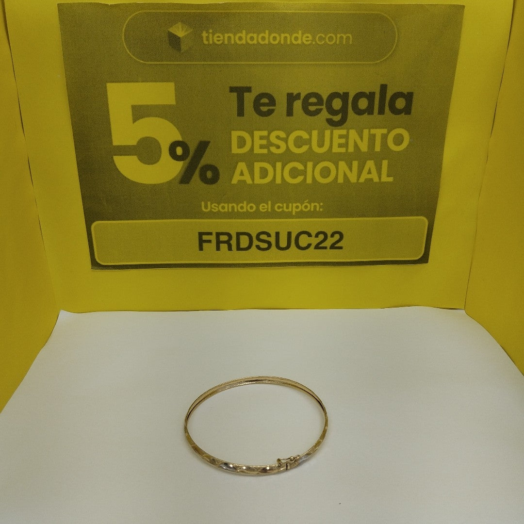 PULSERA RIGIDA ORO COMBINADO,RODIADO 14 K 4,30 GRMS (SEMINUEVO)