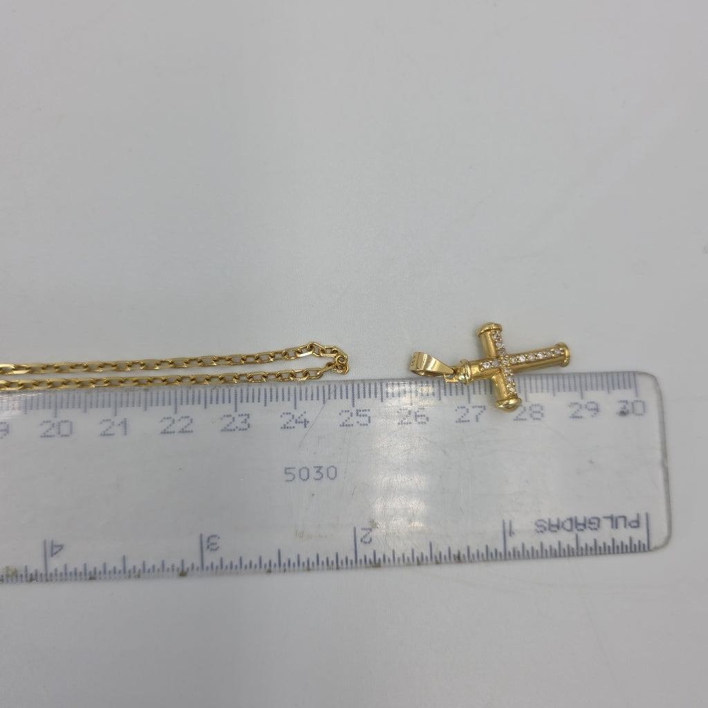 CADENA, CRUZ ORO 14 K 9.6 GRMS (SEMINUEVO)