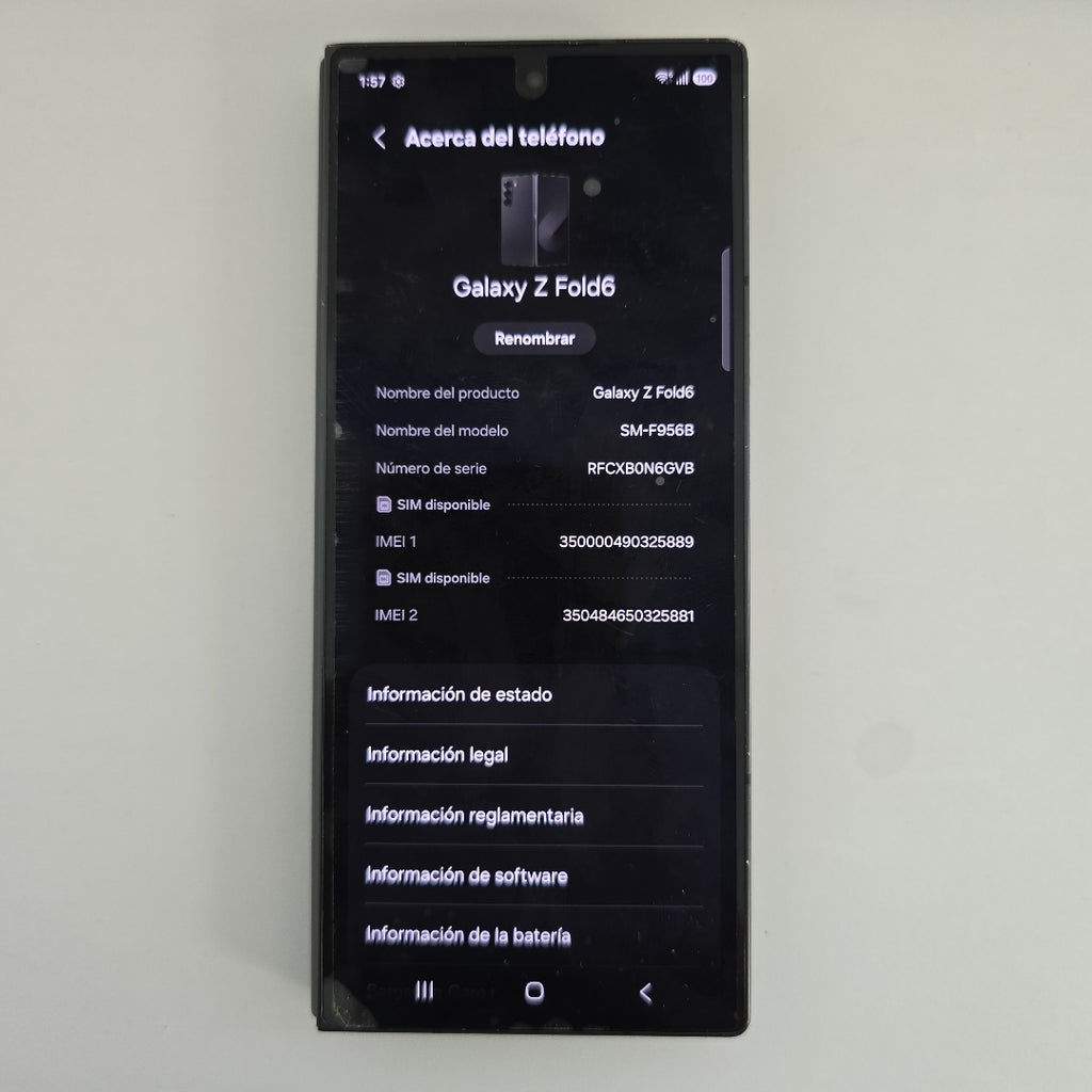 CELULAR SAMSUNG GALAXY Z FOLD6 SM-F956B 512 GB 12 GB RAM (SEMINUEVO)