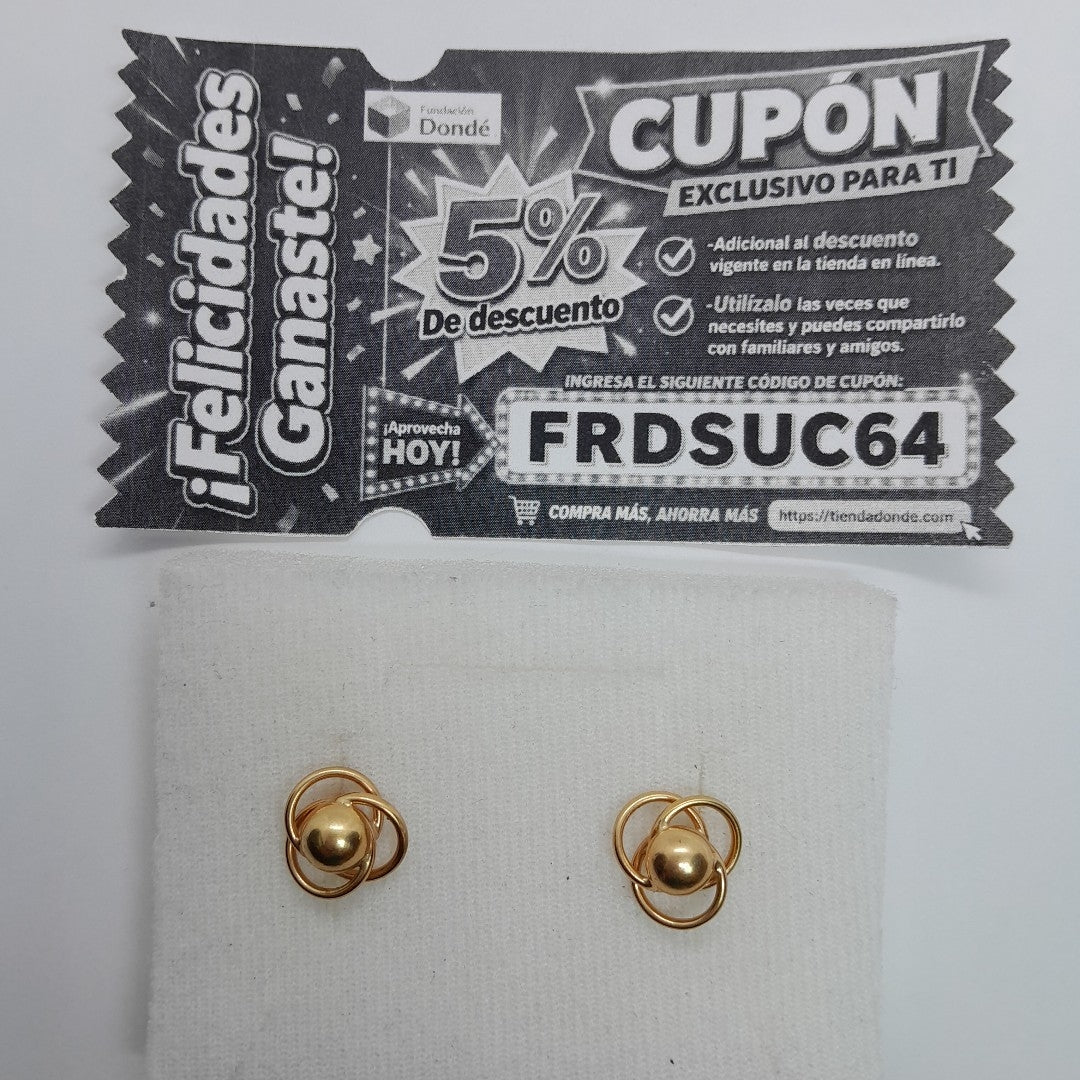 BROQUELES PAR ORO 14 K 1,70 GRMS (SEMINUEVO)