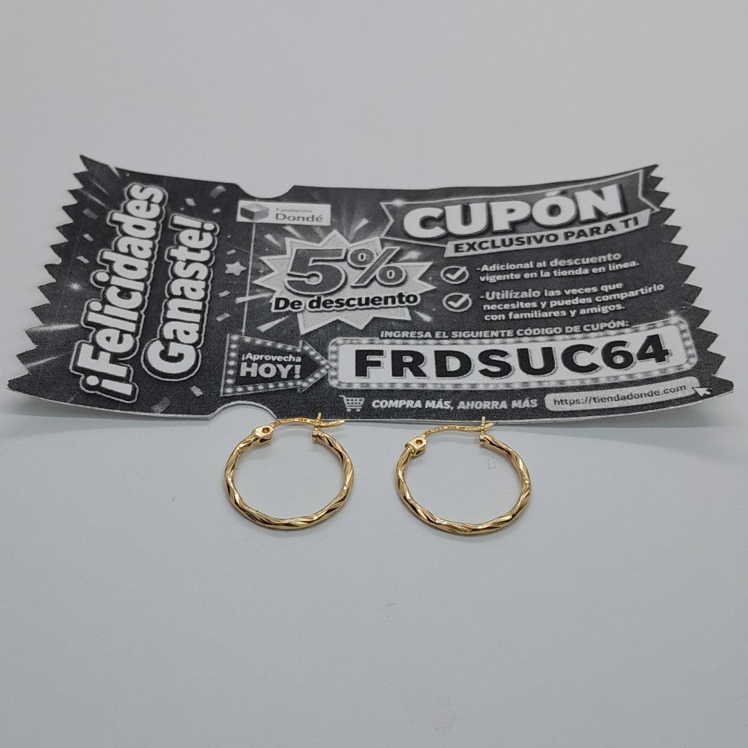 ARRACADAS PAR ORO 14 K 1.3 GRMS (SEMINUEVO)