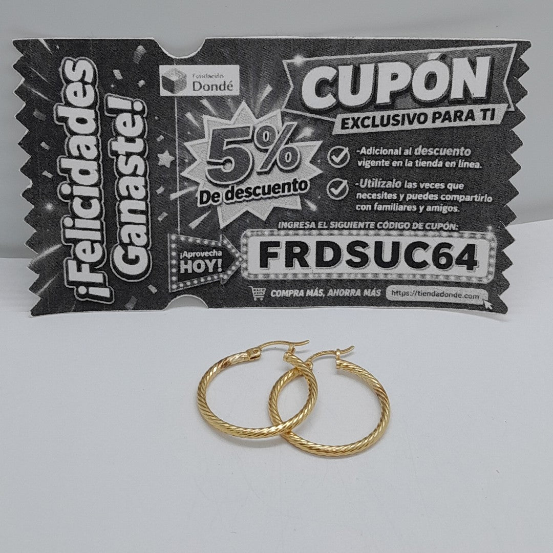 ARRACADAS PAR ORO 14 K 2,20 GRMS (SEMINUEVO)