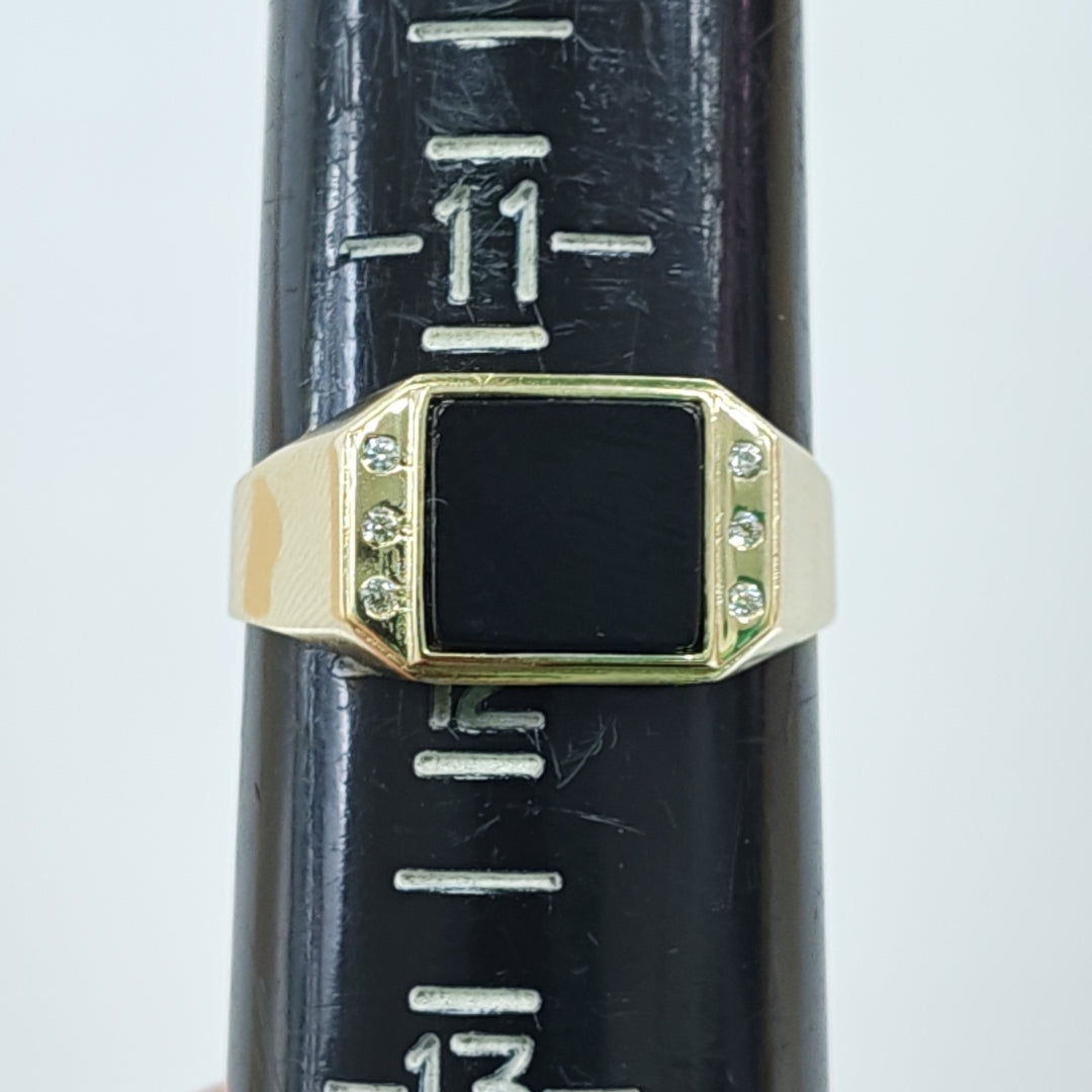 ANILLO CON ONIX Y CIRCONIAS 14K 12 TALLA 4.5 GR ACB 26 (NUEVO)
