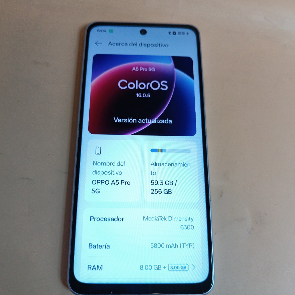 CELULAR OPPO A5 PRO 5G CPH2695 (2025) 256 GB 8 GB RAM (SEMINUEVO)