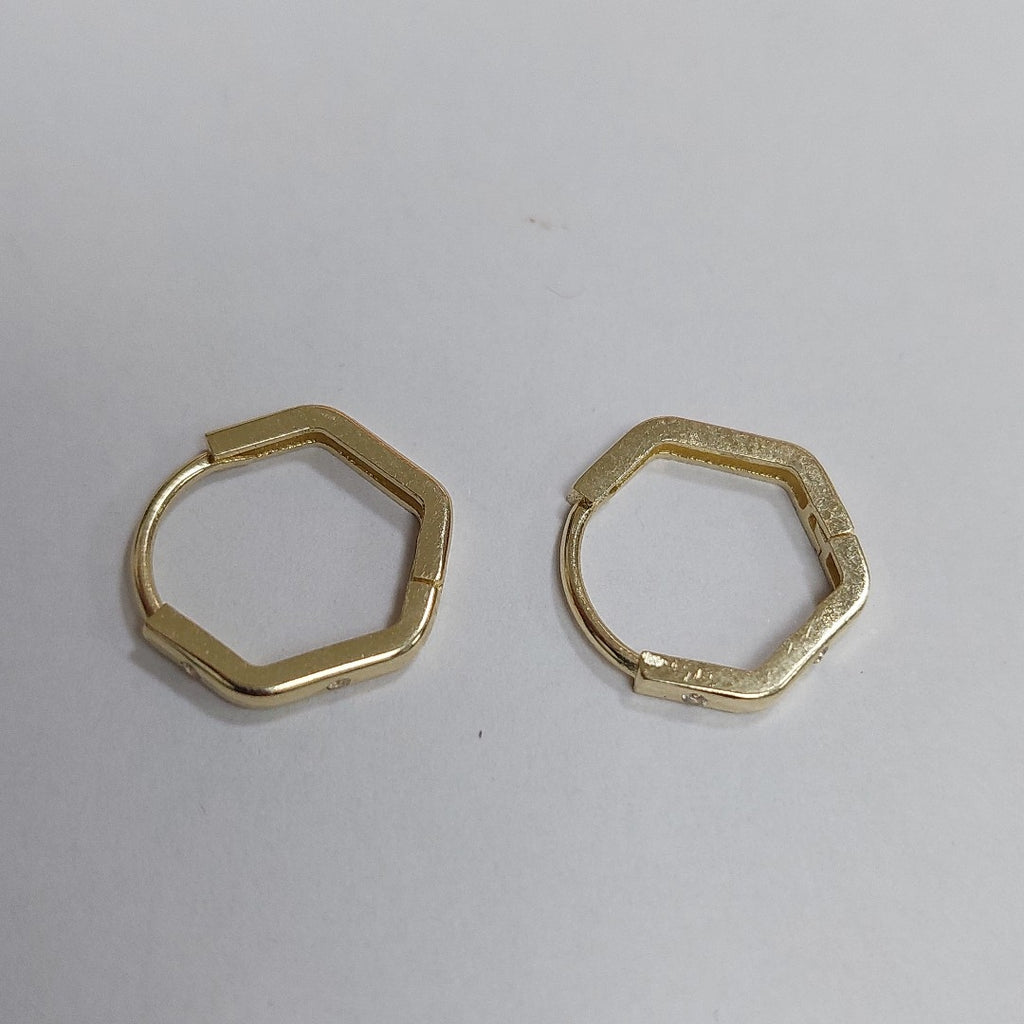 ARETES HUGGIES CON CIRCONIAS 14K 1.6 GR HR 01 (NUEVO)