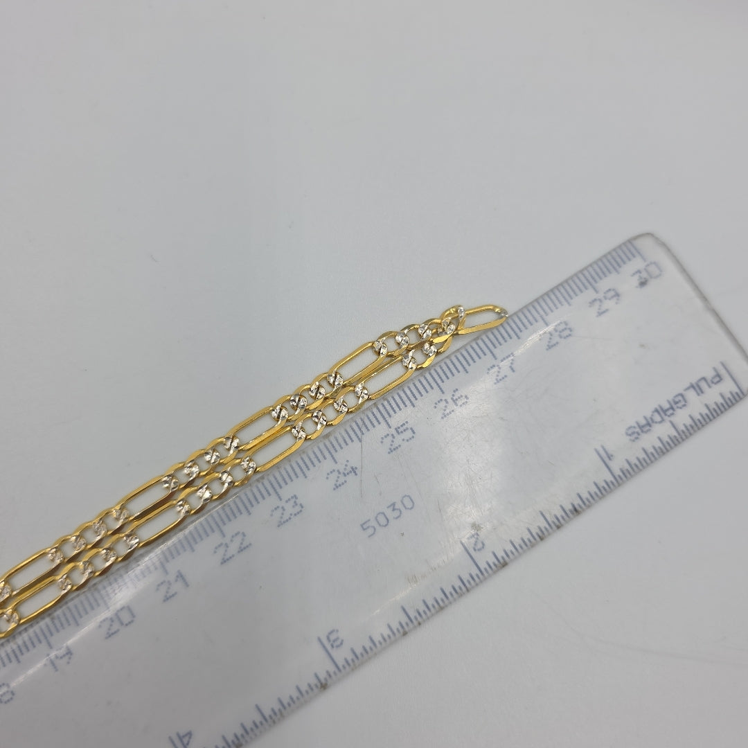 CADENA TEJIDO 3X1 DIAMANTADA 14K 55CM 12.8GR FDR100 55 (NUEVO)