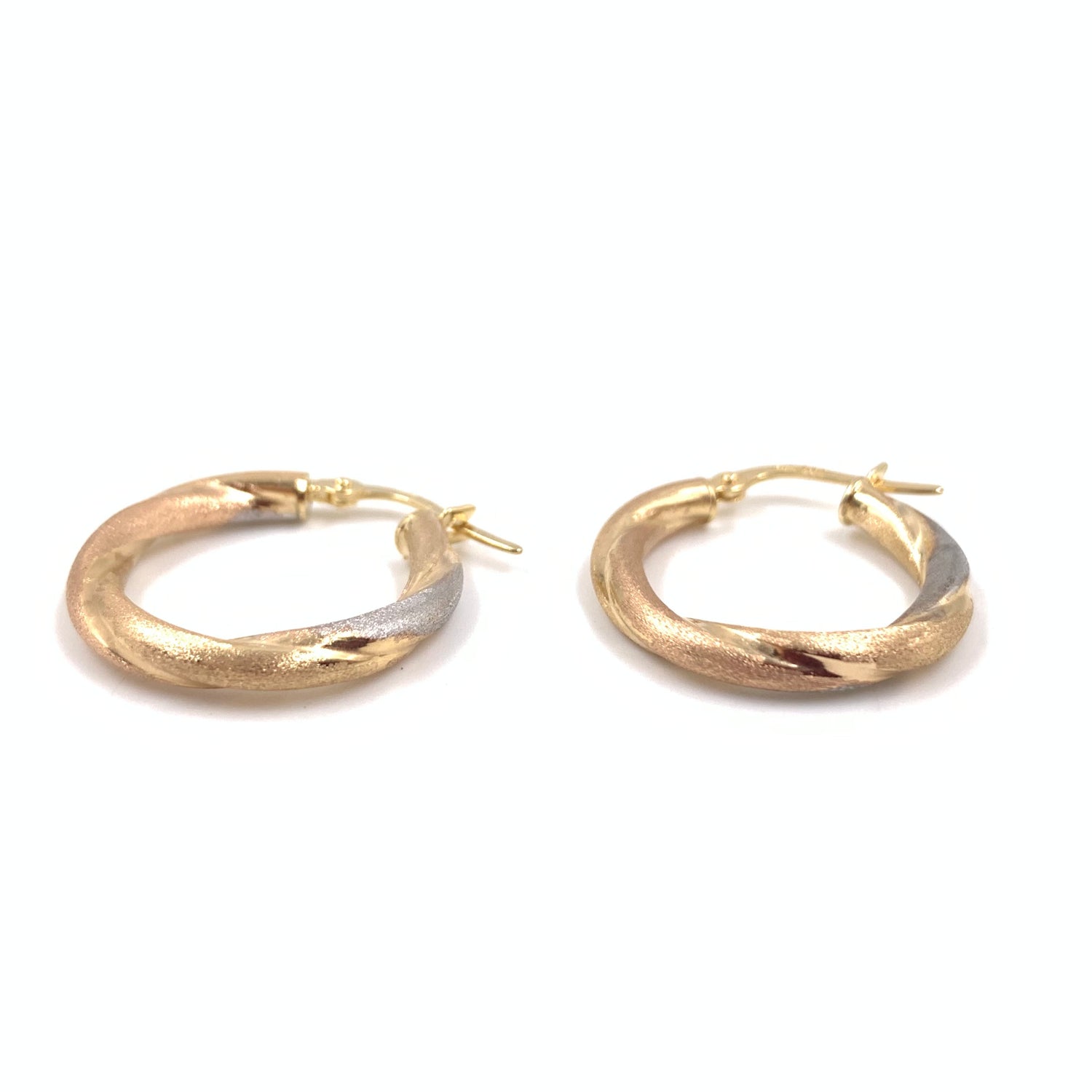  Arracadas Oro combinado 14K