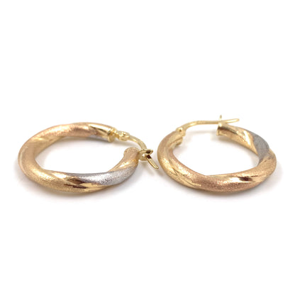  Arracadas Oro combinado 14K