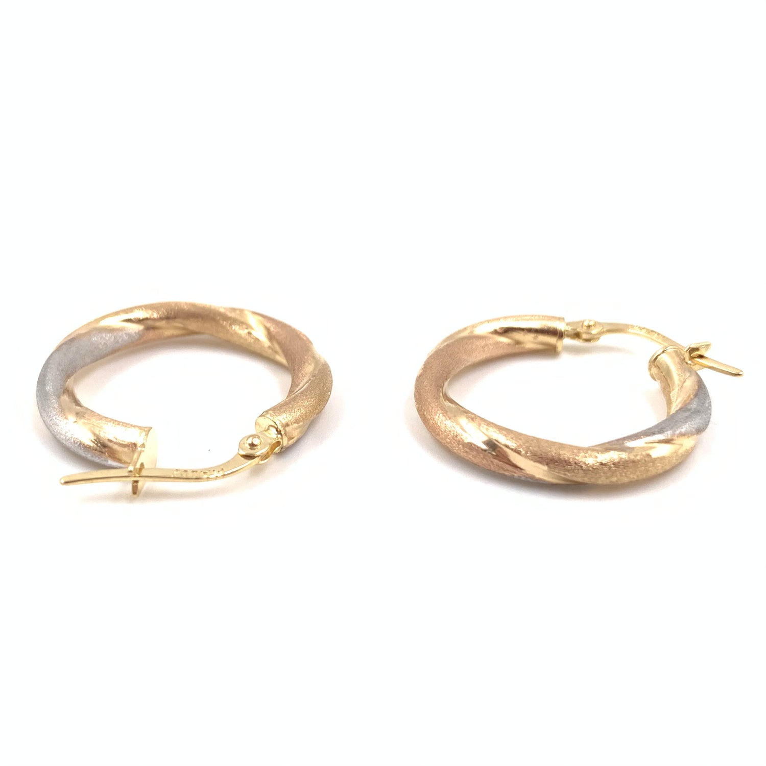  Arracadas Oro combinado 14K