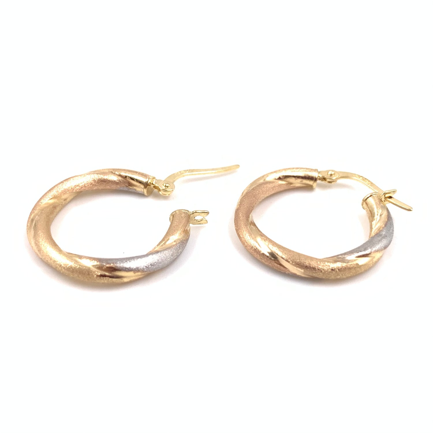  Arracadas Oro combinado 14K