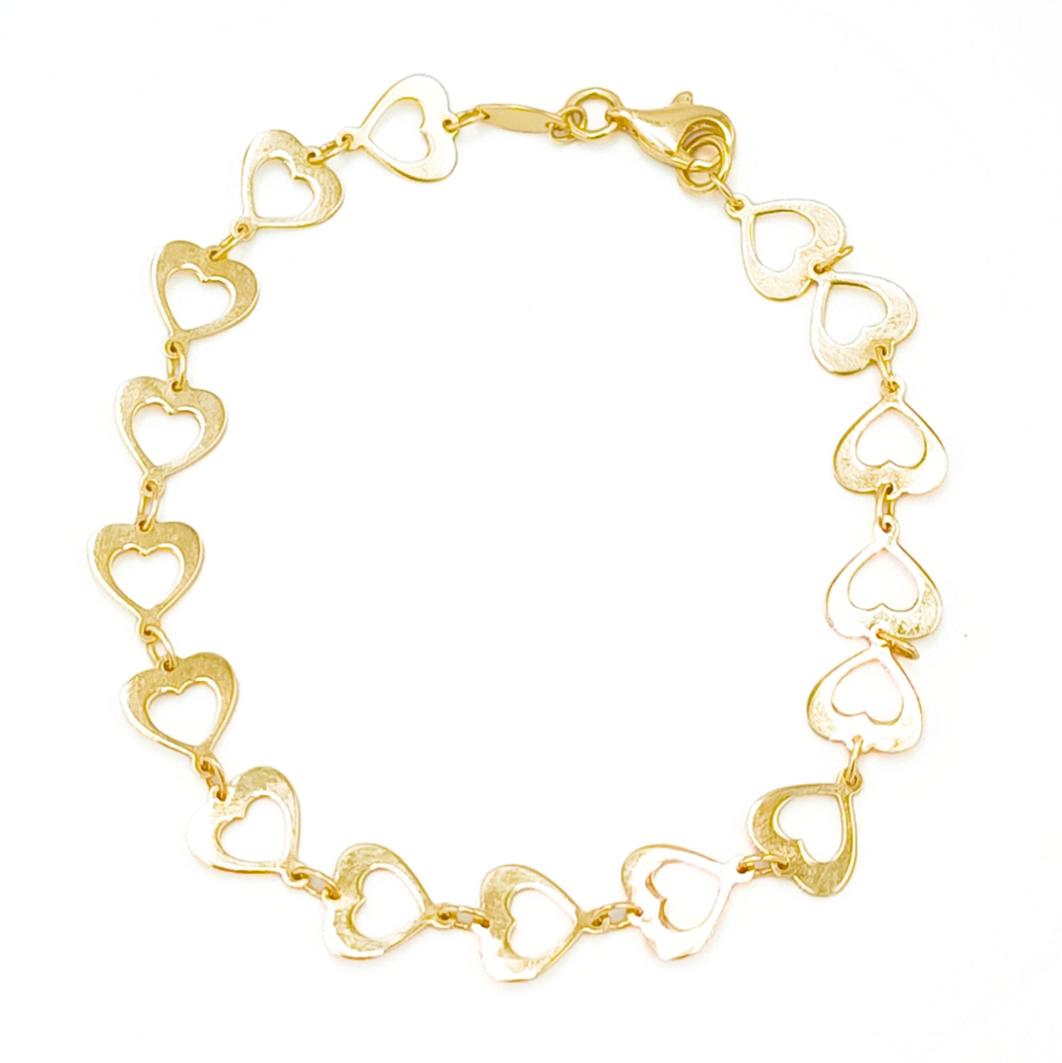 Pulsera para Dama Oro Amarillo 10 K 2.3 gr Tejido Especial &quot;Corazones&quot; (nuevo)