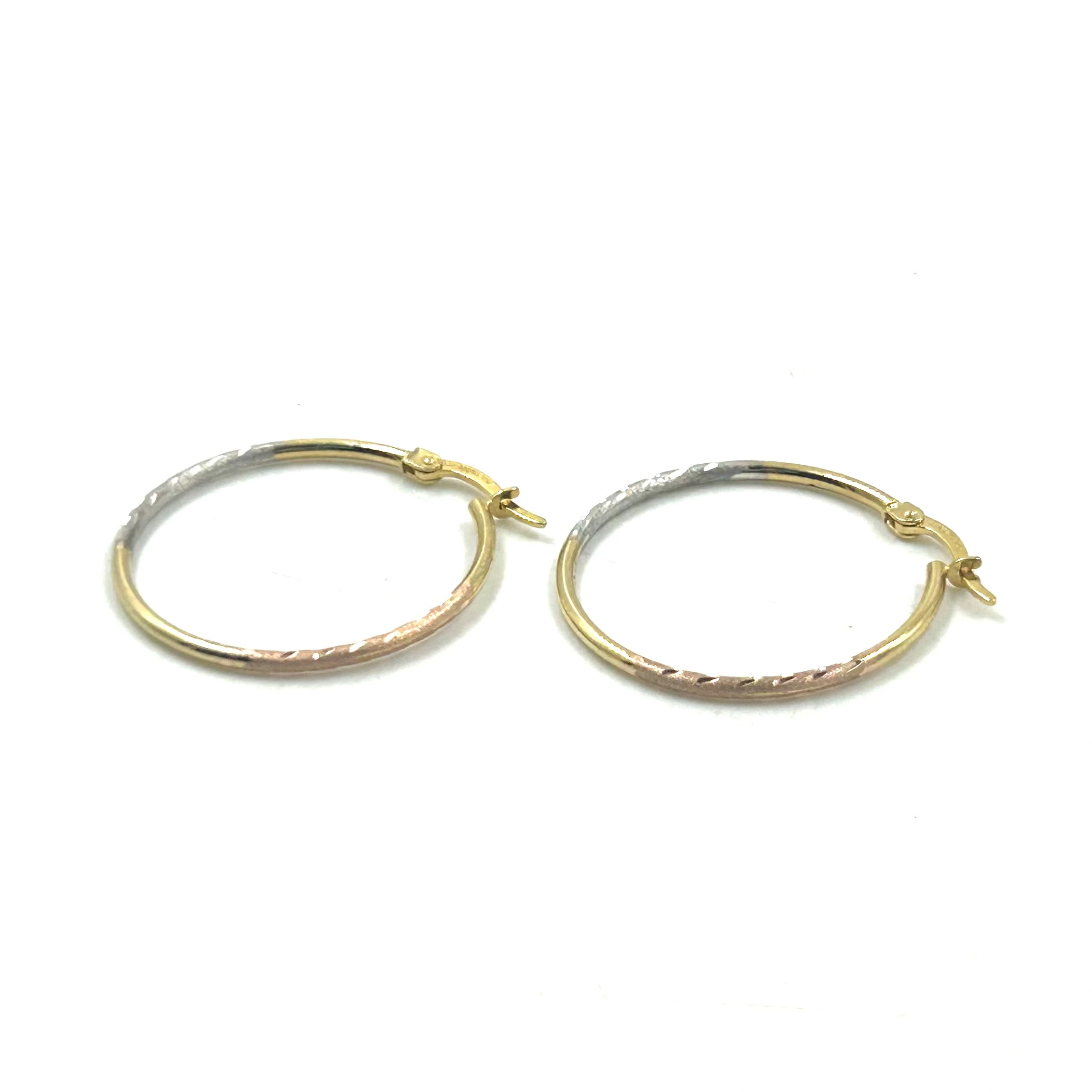  Arracadas Oro combinado 14K