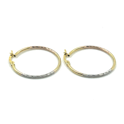  Arracadas Oro combinado 14K