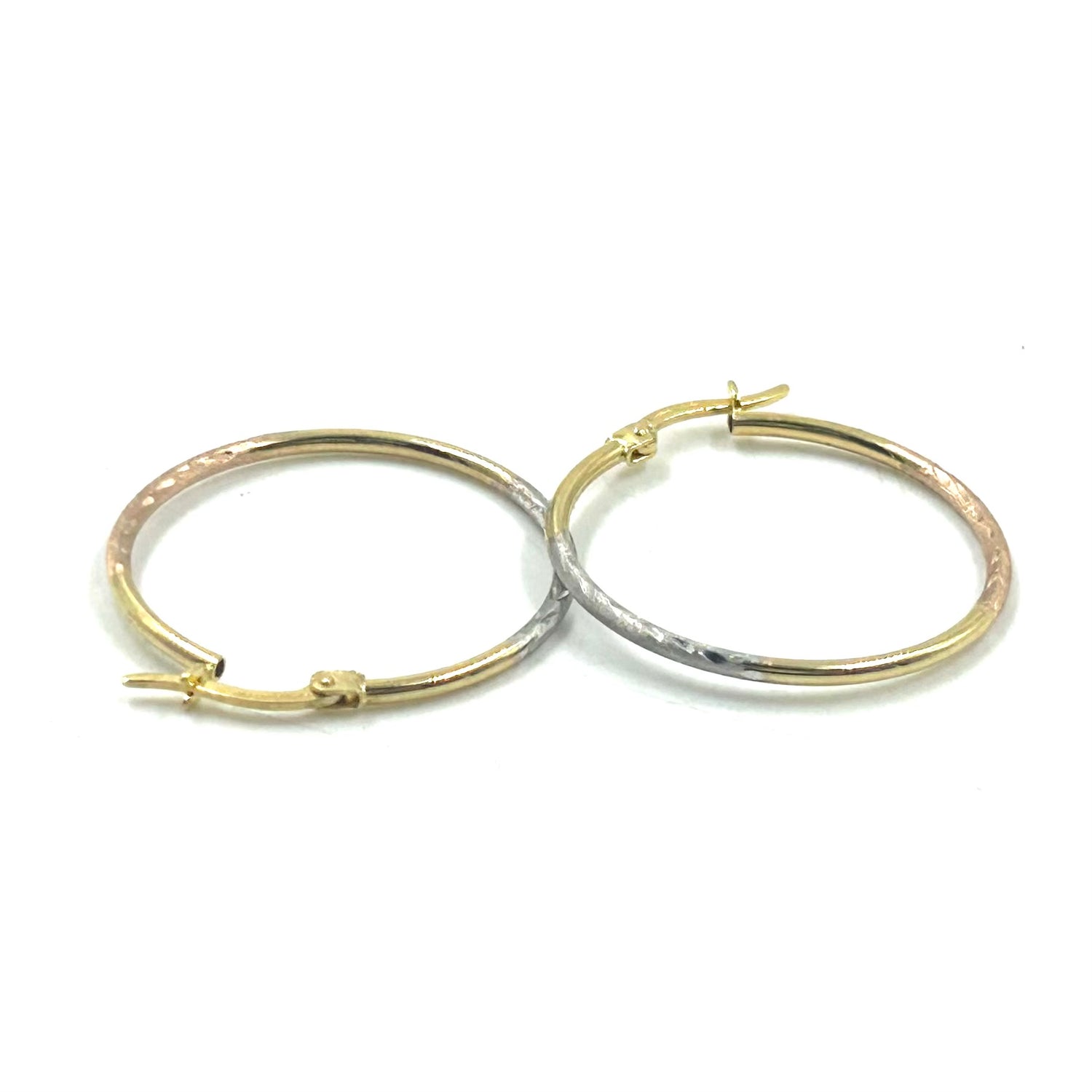  Arracadas Oro combinado 14K