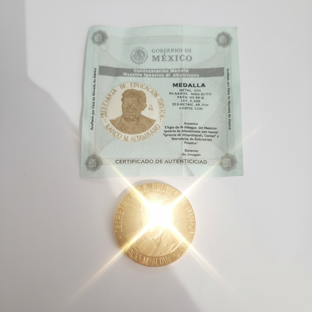 MEDALLA CONMEMORATIVA ORO 21 K 42 GRMS (SEMINUEVO)