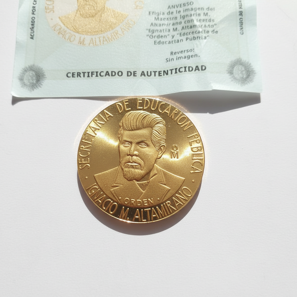MEDALLA CONMEMORATIVA ORO 21 K 42 GRMS (SEMINUEVO)