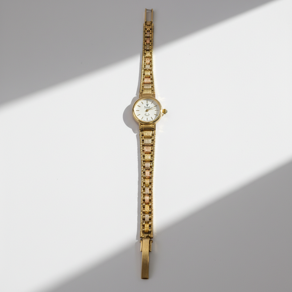 RELOJ CAJA Y PULSO ORO ORO 14 K 20.4 GRMS (SEMINUEVO)