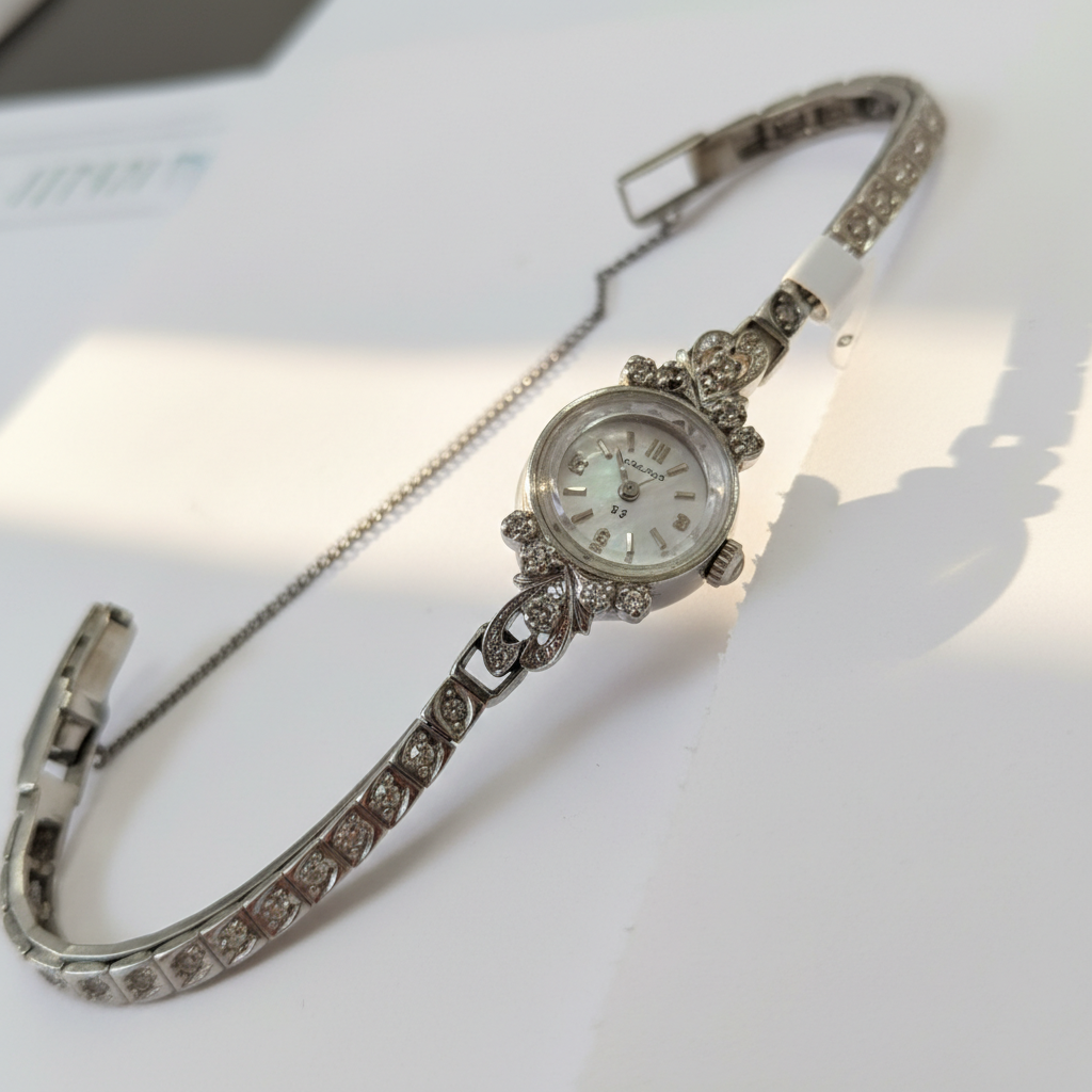 RELOJ CAJA Y PULSO ORO ORO BLANCO 14 K 15,00 GRMS (SEMINUEVO)