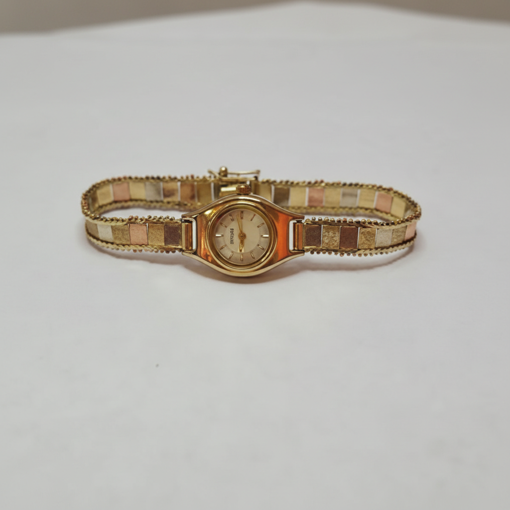 RELOJ CAJA ACERO PULSO ORO ORO, ORO COMBINADO 10 K 17.4 GRMS (SEMINUEVO)